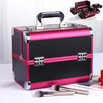 Caixa Profissional de Maquilhagem, Caixa de Ferramentas para Manicure e Salão de Beleza, Vermelho Mágico, Pó Coral, Preto Elegante, Pó Nobre, Preto Sobredimensionado, Rosa Sobredimensionado