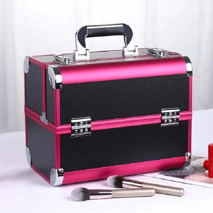 Caixa Profissional de Maquilhagem, Caixa de Ferramentas para Manicure e Salão de Beleza, Vermelho Mágico, Pó Coral, Preto Elegante, Pó Nobre, Preto Sobredimensionado, Rosa Sobredimensionado
