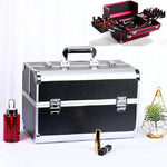 Caixa Profissional de Maquilhagem, Caixa de Ferramentas para Manicure e Salão de Beleza, Vermelho Mágico, Pó Coral, Preto Elegante, Pó Nobre, Preto Sobredimensionado, Rosa Sobredimensionado