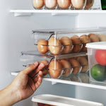 Caixa de Armazenamento para Frigorífico de Cozinha com Tampa Caixa de Armazenamento de Ovos, 14 Divisórias
