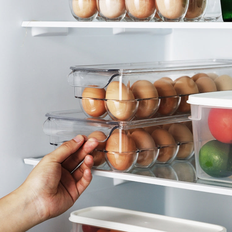 Caixa de Armazenamento para Frigorífico de Cozinha com Tampa Caixa de Armazenamento de Ovos, 14 Divisórias