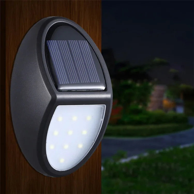 Luz de Parede LED Solar com Sensor de Movimento, 10 LEDs SMD 2835, IP65 Impermeável para Pátio Exterior