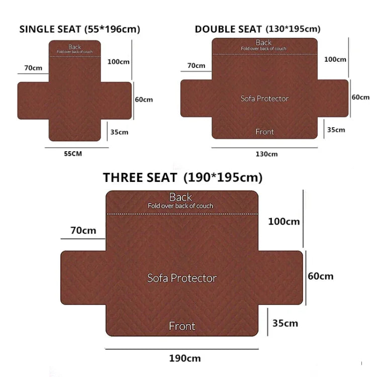 Capas Reversíveis para Sofá Laváveis à Máquina, Tapete Protetor Antiderrapante para Sofá Reclinável, para Cães e Gatos, 55x196cm, 130x196cm, 190x196cm