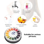 Papel indicador de pH 0-14 de 5 metros para teste alcalino e ácido para água, urina, saliva, kits de análise de teste de tornassol