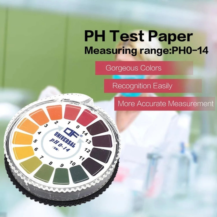 Papel indicador de pH 0-14 de 5 metros para teste alcalino e ácido para água, urina, saliva, kits de análise de teste de tornassol
