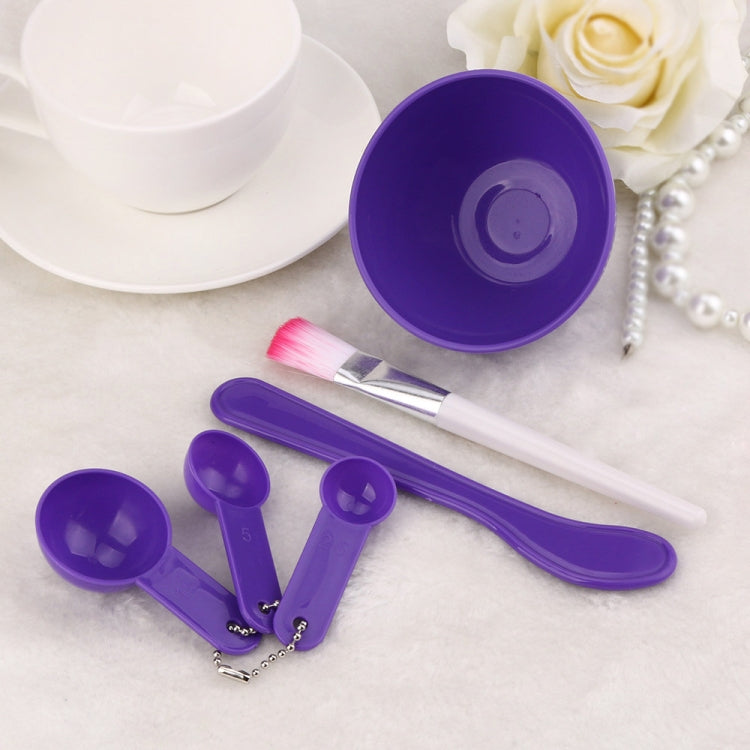 Conjunto 4 em 1 para misturar máscaras faciais DIY com tigela, pincel, colher, pau, cuidados faciais, kits profissionais de beleza para mulheres, vermelho, azul, roxo, amarelo claro