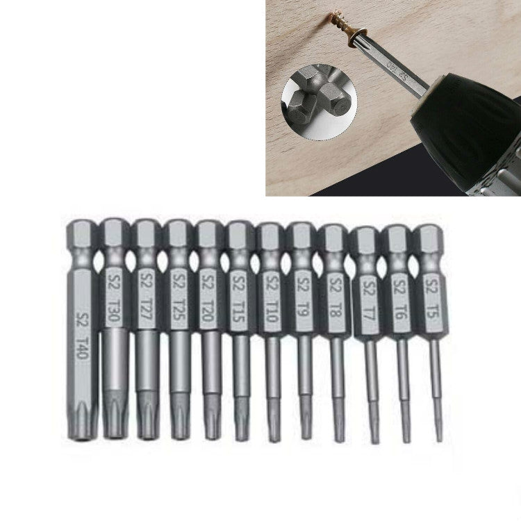 Conjunto de Brocas Vazadas Flor de Ameixa Multifuncional para Descascamento, 12 PCS 50mm, 11 PCS 75mm, 11 PCS 100mm