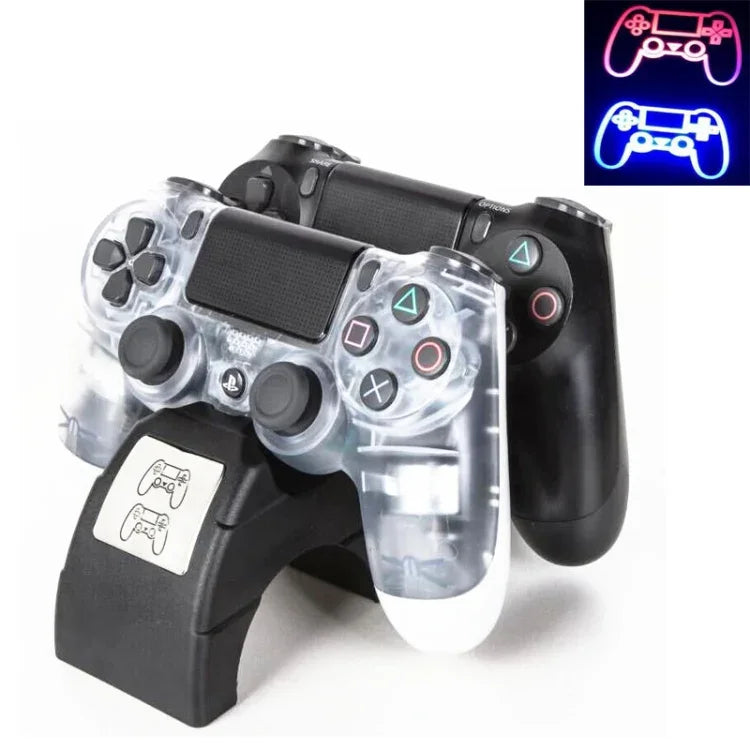 Estação de Carregamento com Indicador LED para Comando Sem Fios Playstation 4 / PS4 pro / PS4 Slim, Suporte Duplo com Dupla Porta USB, Para PS4 pro / PS4 Slim
