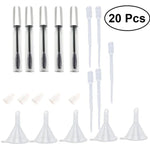 Conjunto de 5 Tubos de Máscara Vazios de 12ml com Pincel para Pestanas + 5 Funis e Pipetas de Transferência para Óleo de Rícino DIY