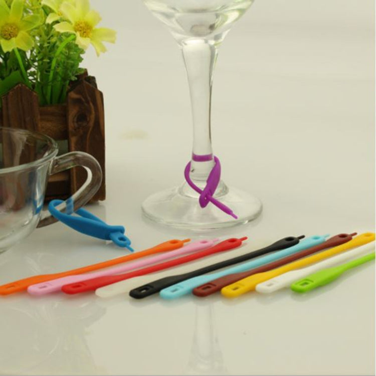 12 Peças / Conjunto de Marcadores Criativos de Copos de Vinho em Silicone, Corda