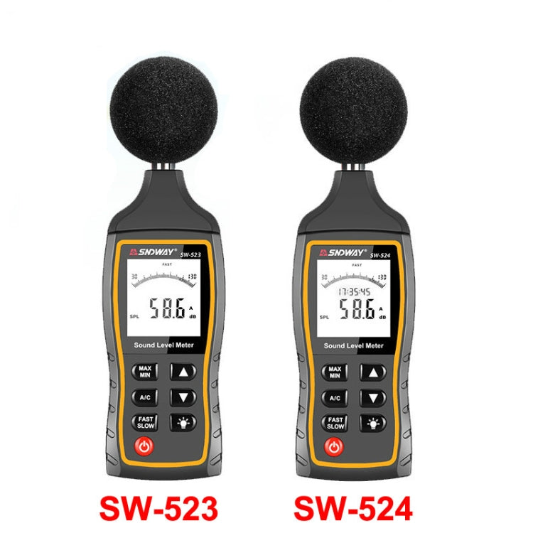 Medidor de decibéis de ruído portátil de alta precisão SNDWAY, SW523, SW524 (armazenamento + comunicação USB)