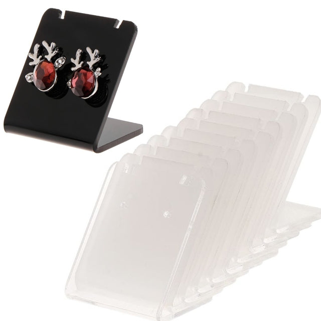 Suporte Expositor para Brincos 10 Peças/Conjunto em Acrílico em Forma de L Retangular, Suporte Profissional para Mostruário de Joias