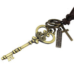 Pendentes de Chave Grande Retro com Coroa Fashion