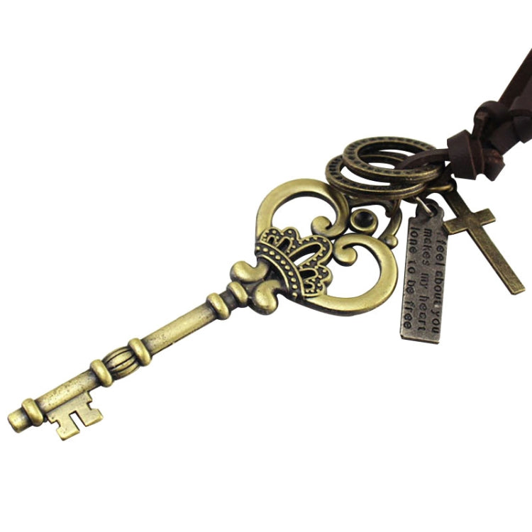 Pendentes de Chave Grande Retro com Coroa Fashion