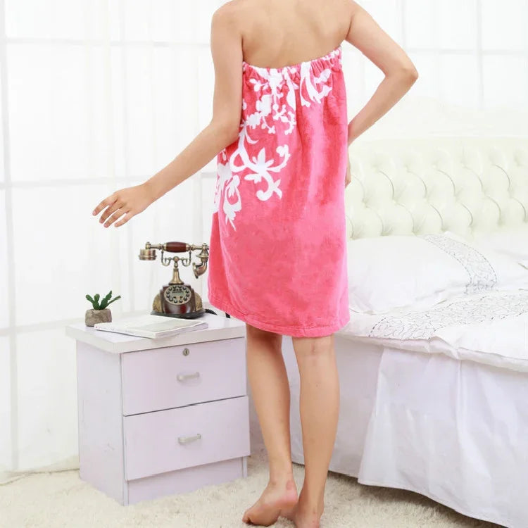 Toalha de Banho Envolvente em Algodão com Velcro Ajustável para Praia e Salão de Beleza, para Homens e Mulheres, Morning Glory, Trevo Base, Gradiente Azul-Verde
