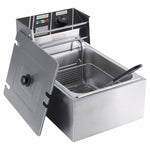 Desktop Thickening Electric Fryer Fried Chicken Legs Fries Stainless Steel Electric Fryer With Basket, Desktop Electric Fryer