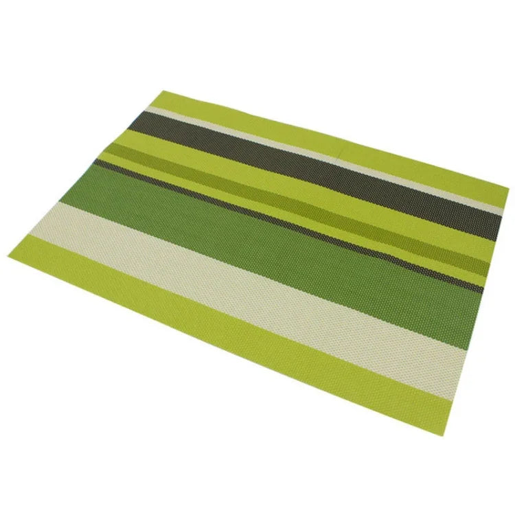 2 Peças de Jogos Americanos para Mesa de Cozinha e Jantar, Guardanapos, Tapete de PVC Resistente ao Calor com Risca, Jogos Americanos, Toalhas, Descanso para Copos