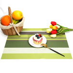 2 Peças de Jogos Americanos para Mesa de Cozinha e Jantar, Guardanapos, Tapete de PVC Resistente ao Calor com Risca, Jogos Americanos, Toalhas, Descanso para Copos