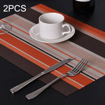 2 Peças de Jogos Americanos para Mesa de Cozinha e Jantar, Guardanapos, Tapete de PVC Resistente ao Calor com Risca, Jogos Americanos, Toalhas, Descanso para Copos