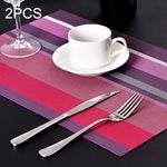 2 Peças de Jogos Americanos para Mesa de Cozinha e Jantar, Guardanapos, Tapete de PVC Resistente ao Calor com Risca, Jogos Americanos, Toalhas, Descanso para Copos