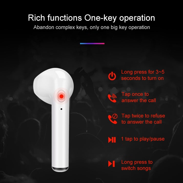 Auricular Bluetooth Sem Fios Binaural I7s TWS com Estojo de Carregamento Platinado