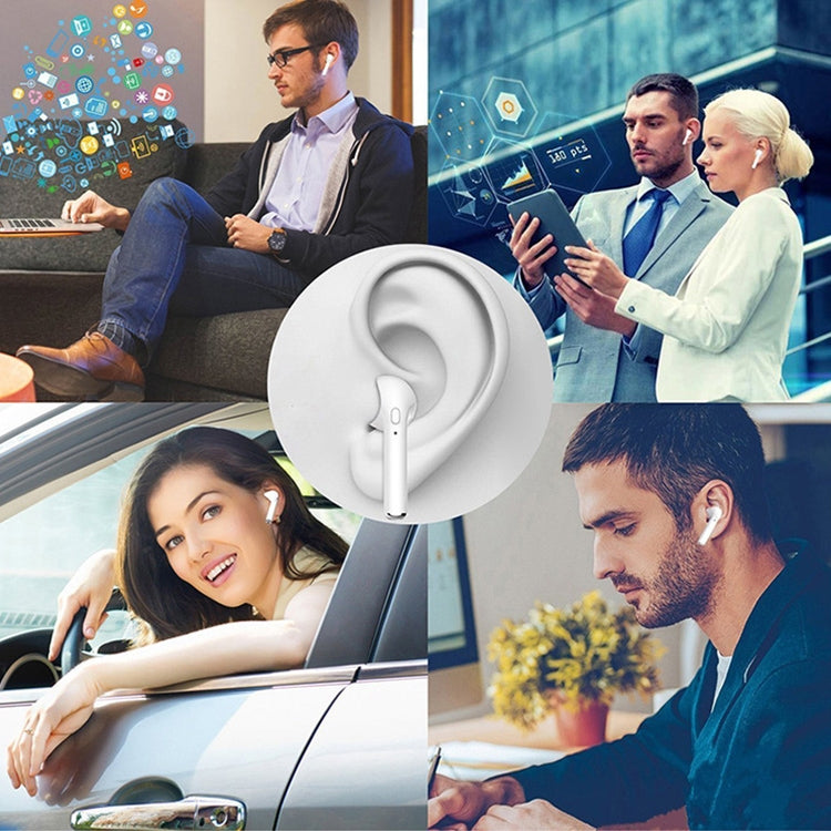 Auricular Bluetooth Sem Fios Binaural I7s TWS com Estojo de Carregamento Platinado