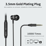Auricular com Graves Langsdom M305 para Telemóvel 3.5mm In-ear Auriculares Metálicos com Microfone HD para Xiaomi iPhone Samsung