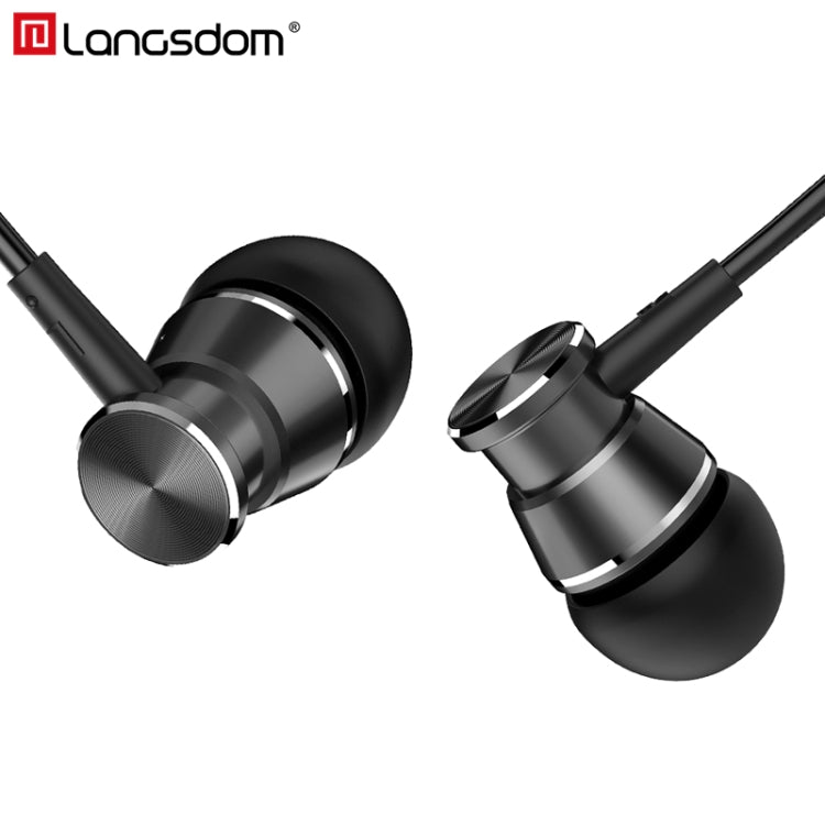 Auricular com Graves Langsdom M305 para Telemóvel 3.5mm In-ear Auriculares Metálicos com Microfone HD para Xiaomi iPhone Samsung