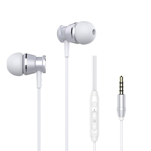 Auricular com Graves Langsdom M305 para Telemóvel 3.5mm In-ear Auriculares Metálicos com Microfone HD para Xiaomi iPhone Samsung