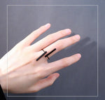 Anéis de Dedo com Abertura e Geometria Simples Criativa, Joalharia de Personalidade, Preto, Prateado, Dourado