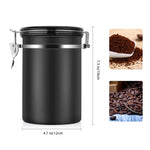 Recipiente para Café em Aço Inoxidável, Caixas de Armazenamento para Chá, Recipiente Preto para Cozinha, Caixas para Café e Chá, Utensílios para Chá