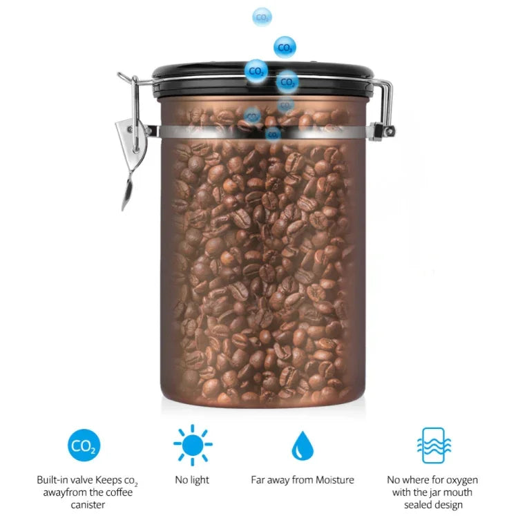 Recipiente para Café em Aço Inoxidável, Caixas de Armazenamento para Chá, Recipiente Preto para Cozinha, Caixas para Café e Chá, Utensílios para Chá