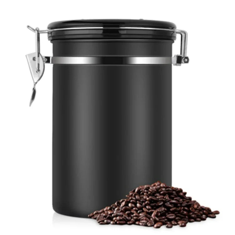Recipiente para Café em Aço Inoxidável, Caixas de Armazenamento para Chá, Recipiente Preto para Cozinha, Caixas para Café e Chá, Utensílios para Chá