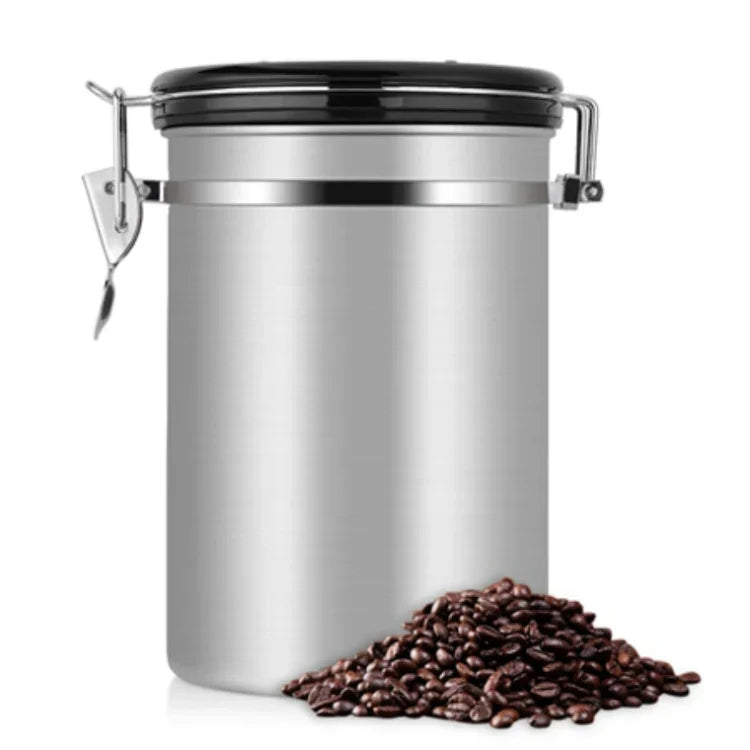 Recipiente para Café em Aço Inoxidável, Caixas de Armazenamento para Chá, Recipiente Preto para Cozinha, Caixas para Café e Chá, Utensílios para Chá