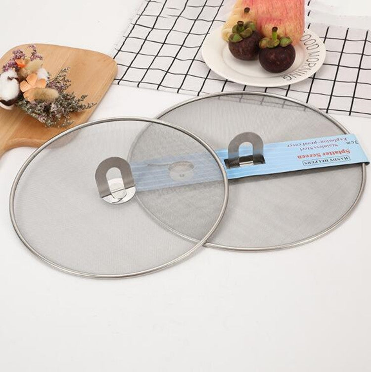 Tampa de Aço Inoxidável à Prova de Óleo para Fritura, Rede Protetora Contra Salpicos, Tabuleiro de Pizza, Utensílio de Cozinha, Tampa à Prova de Óleo 33cm