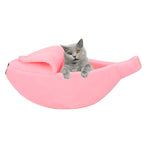 Ninho Criativo para Canil em Forma de Banana Cama Quente de Inverno para Animais de Estimação, S, M, L, XL