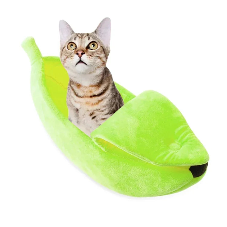 Ninho Criativo para Canil em Forma de Banana Cama Quente de Inverno para Animais de Estimação, S, M, L, XL