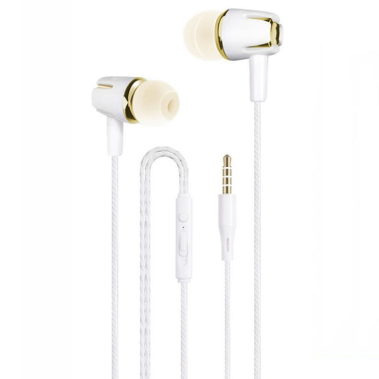Auriculares Com Fios 3.5mm Estéreo Som Metálico com Graves e Microfone para Telemóvel