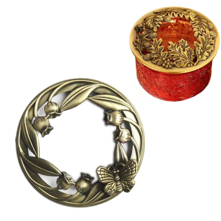 Built-in Wrought Iron Polythermal Anti-hanging Wall Scented Candle Zinc Alloy Smart Cover, Flower Section, Golden Snowflake, Holy Fruit, Butterfly Love Flower, 3D Butterfly, Dragonfly