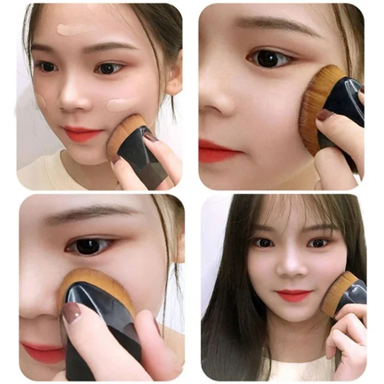 Pincel de Base em Pétala Pincéis de Maquilhagem para BB Cream Pincel para Pó Solto Kit Plano Pincel de Maquilhagem, Preto, Rosa