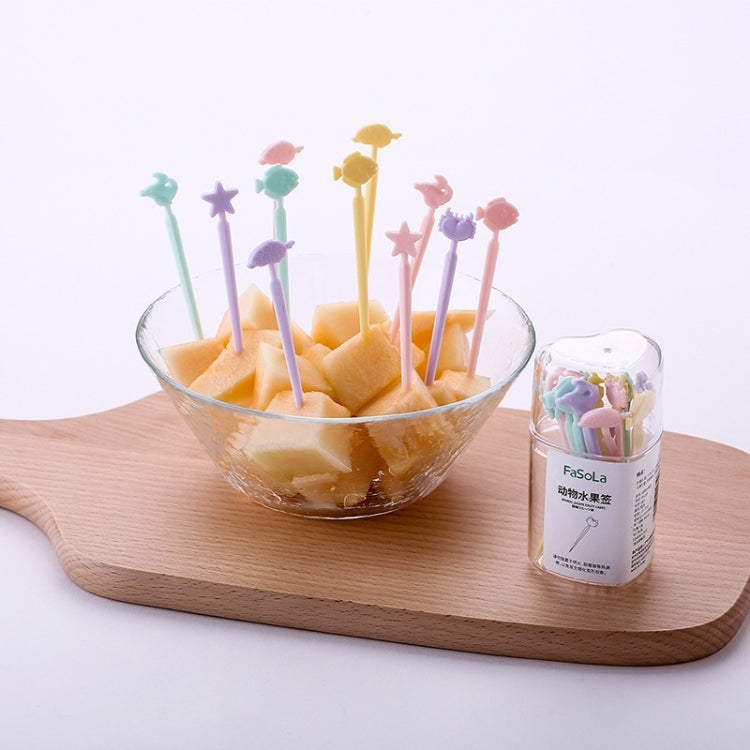Sinal de Garfo de Bolo de Fruta de Animal Criativo Desenho Animado, Entrega de Cor Aleatória