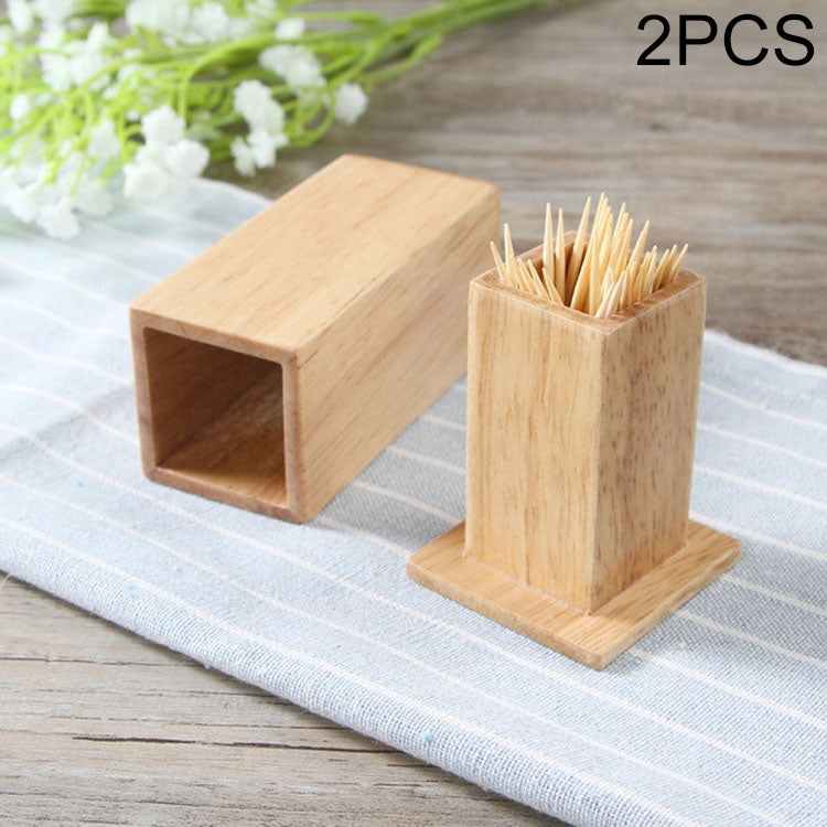 Caixa de Palitos de Dente Quadrada de Bambu Natural para Restaurante e Hotel com Tampa, Caixa de Palitos de Bambu
