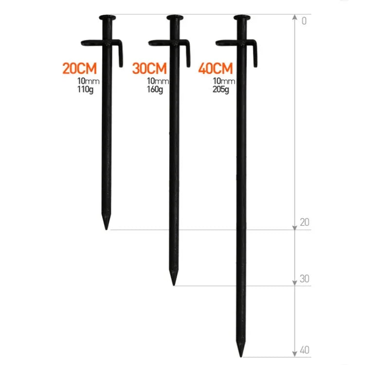 5 PCS Pregos de Aço Reforçados para Tenda de Campismo Longa Exterior, 20cm