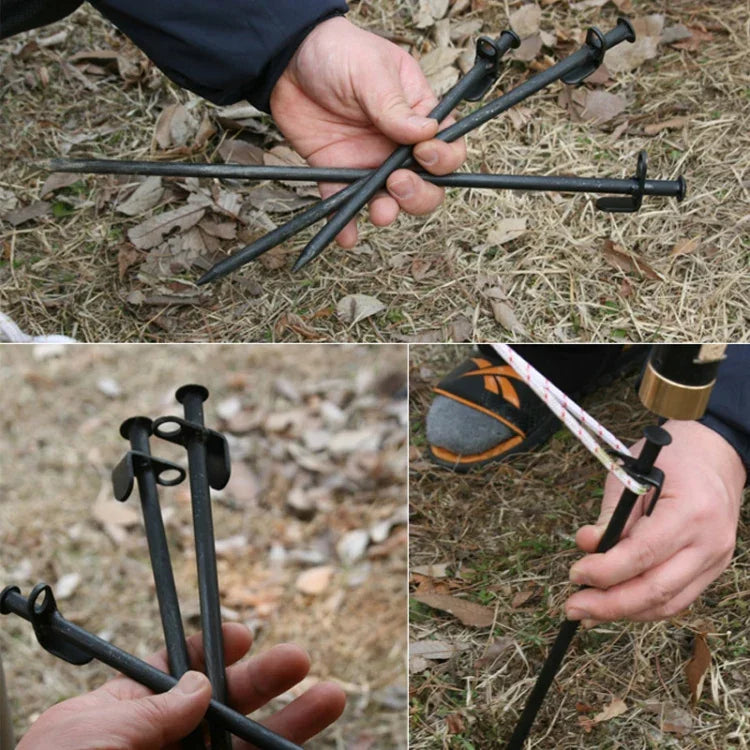 5 PCS Pregos de Aço Reforçados para Tenda de Campismo Longa Exterior, 20cm