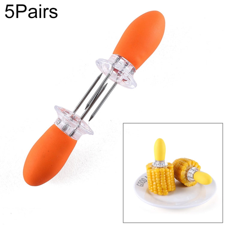 5 Pares de Garfos para Milho em Aço Inoxidável para Churrasco ao Ar Livre, Garfo para Frutas, Dispositivo para Milho
