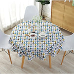 Toalha de Mesa Redonda em Algodão e Poliéster, à Prova de Pó, Estampada em Algodão e Linho, 100cm, 120cm, 150cm