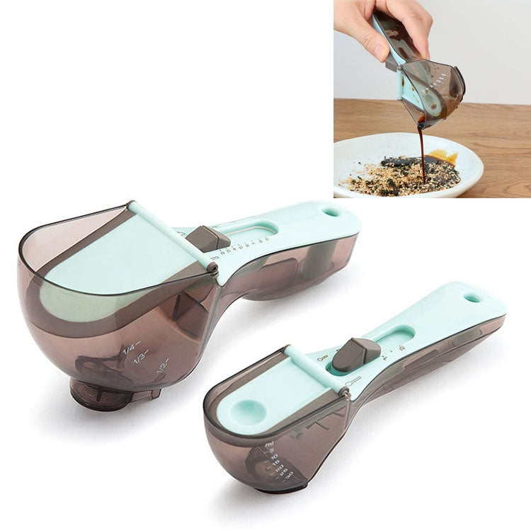 Colher Medidora de Plástico Ajustável para Cozinha, Ferramenta de Medição para Cozedura, Conjunto com 1 Grande e 1 Pequena, 4 Unidades Pequenas, 3 Unidades Grandes
