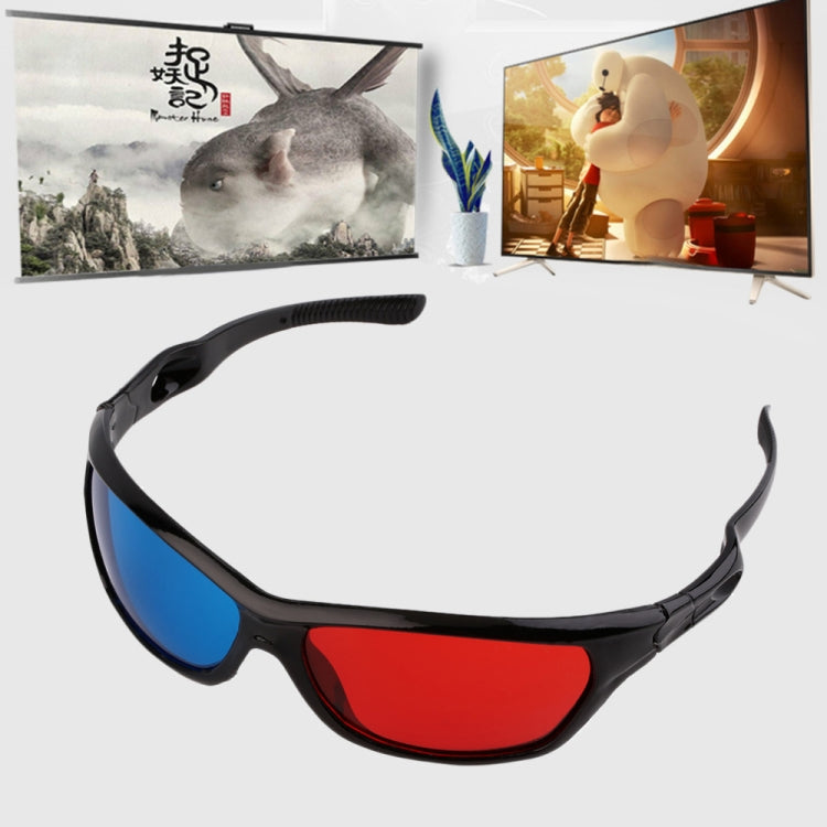 2 Peças Óculos Plásticos 3D Universais Armação Preta Óculos 3D para Filme Anaglifo Dimensional Jogo DVD Vídeo, 2 Peças Universais