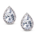 Heart Seed Drop Earrings Zircon Fashion Stud Earrings, rose gold, gold, White