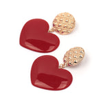 Brincos de Pino Retro em Acrílico com Coração de Pêssego para Mulher, Preto, Rosa Vermelho, Vermelho, Amarelo, Azul, Rosa Frio, Vermelho Rosado, Branco, Rosa Claro, Rosa Claro Pele, Castanho Claro, Rosa Pele, Azul Escuro, Caqui, Roxo